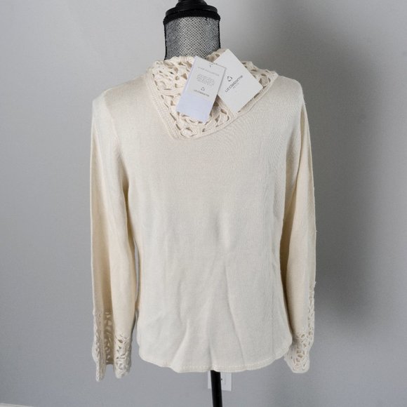 NWT Liz Claiborne hand crochet sweater - Large P - Picture 8 of 9